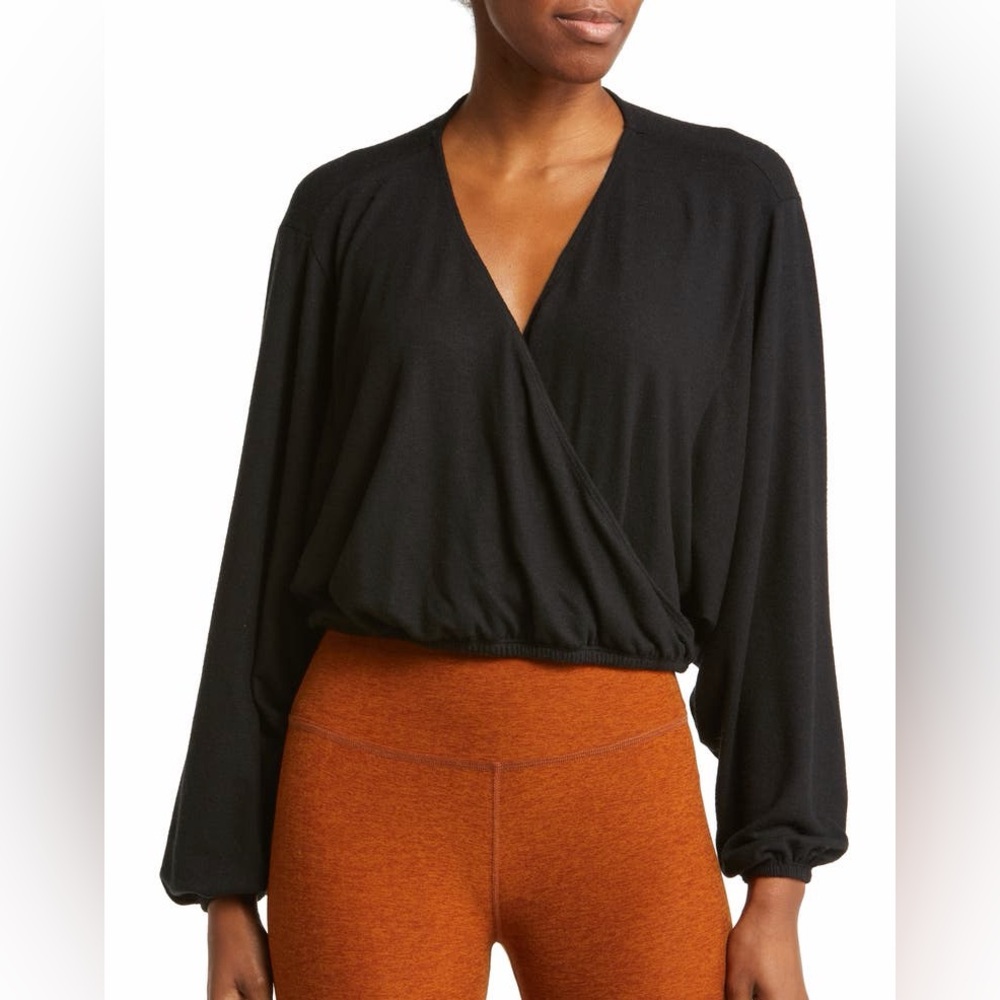 Beyond Yoga Wrapped Up Pullover in Black
